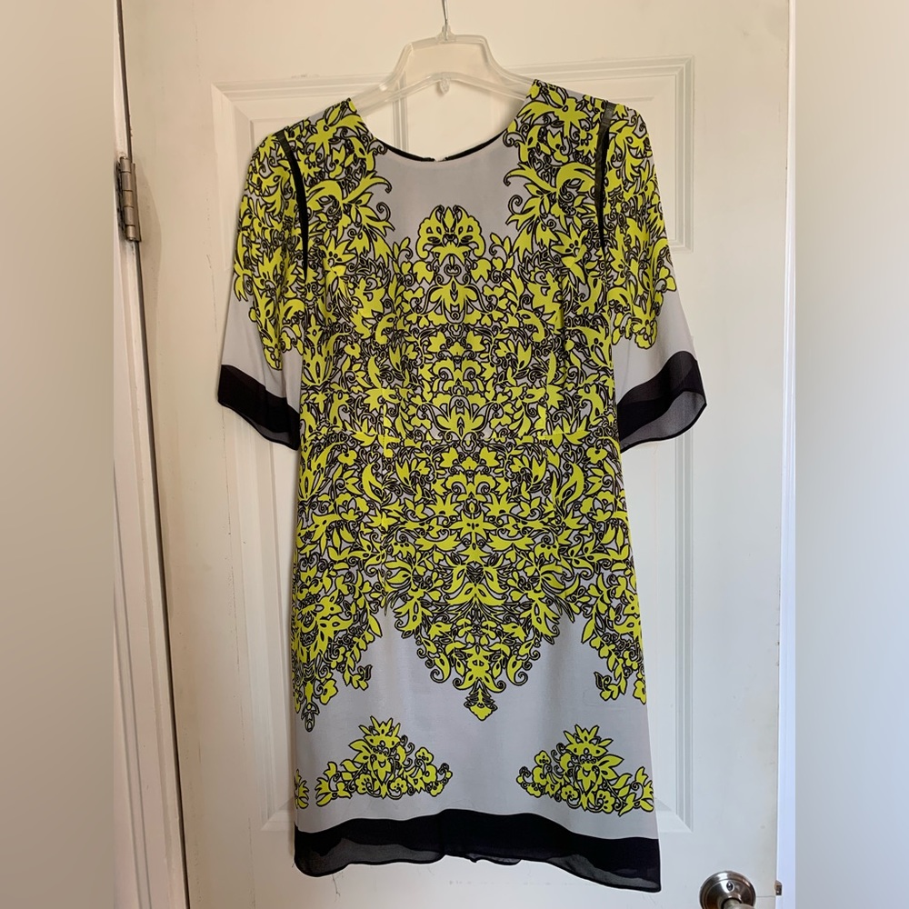 Milly of New York silk dress size 8, pristine condition neon paisley print
